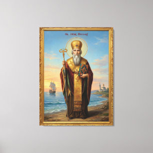 Impressão Em Tela ícone ortodoxo de São Nicolau
