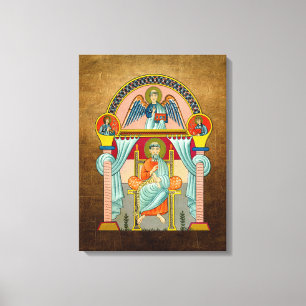 Impressão Em Tela Ícone Religioso do Século 6 do santo Matthew