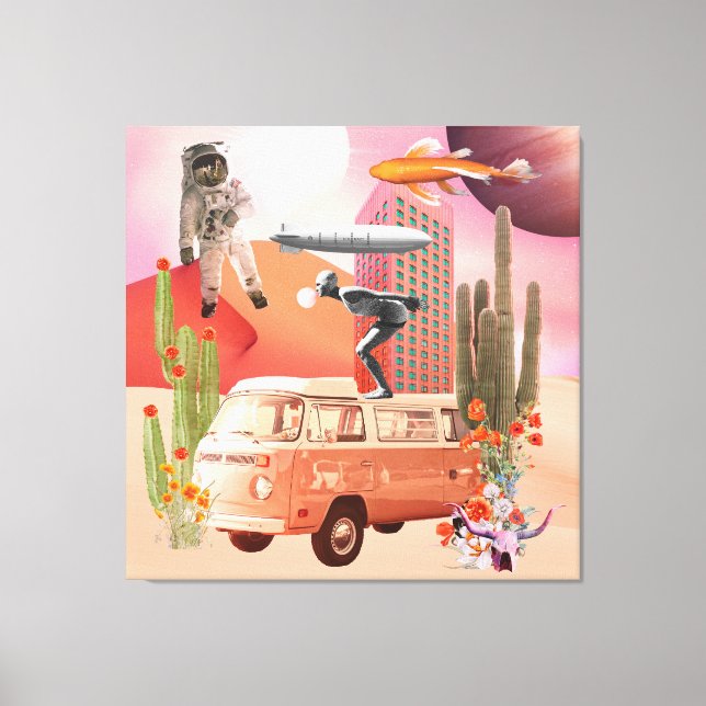 Impressão Em Tela Ícones de colagem de humor retrorreflector Espaçad (Frente)