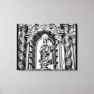 Impressão Em Tela Iconografia Seville Preto + Branco