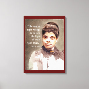 Impressão Em Tela Ida B Wells e Citação "Certo e Errado"