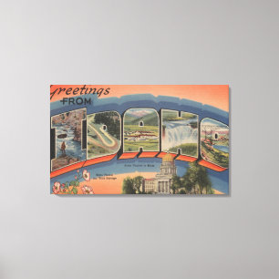 Impressão Em Tela Idaho (capital de estado/flor) - grande letra