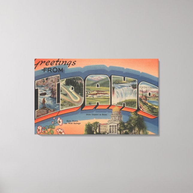 Impressão Em Tela Idaho (Capital do Estado/Flor) - Letra grande (Frente)