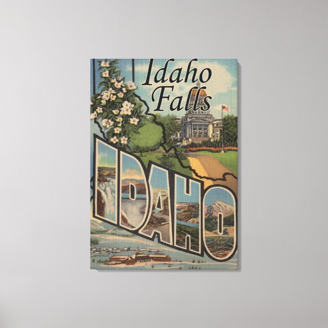 Impressão Em Tela Idaho Falls, Idaho - Grandes Cenas de Letra (Frente)