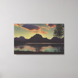 Impressão Em Tela Idaho - opinião do crepúsculo de Mt. Moran & lag