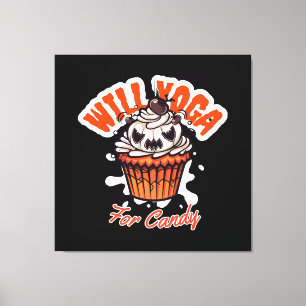 Impressão Em Tela Ideia de Cupcake de Halloween para Yoga das Mães