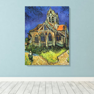Impressão Em Tela Igreja em Auvers-sur-Oise por Vincent van Gogh