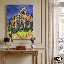 Impressão Em Tela Igreja em Auvers-sur-Oise por Vincent van Gogh