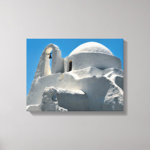 Impressão Em Tela Igreja Whitewash, Mykonos, Grécia