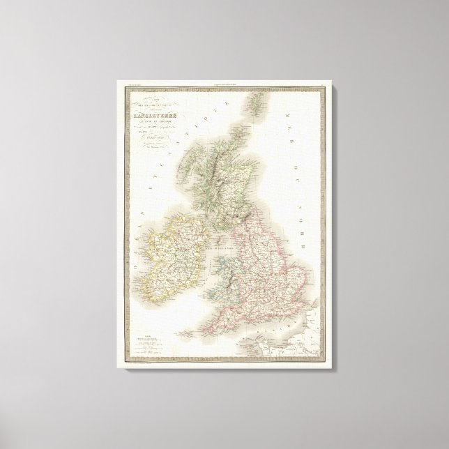 Impressão Em Tela Iles Britanniques - Ilhas Britânicas (Frente)