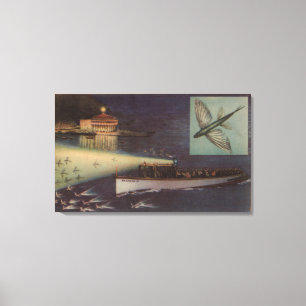 Impressão Em Tela Ilha de Catalina do papai noel, casino de CA,