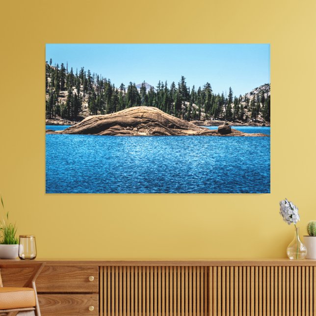 Impressão Em Tela Ilha de Rocha do Lago Meadow (Insitu(Sala de estar))