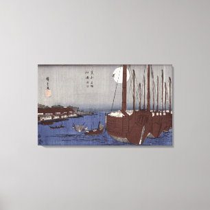 Impressão Em Tela Ilha de Tsukudajima e o distrito de Fukagawa