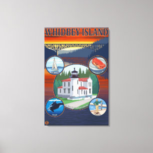 Impressão Em Tela Ilha de Whidbey, poster de viagens de