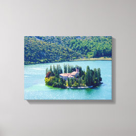 Impressão Em Tela Ilha do mosteiro de Visovac em Krka NP - Croácia