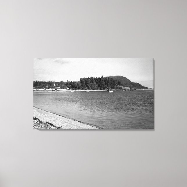 Impressão Em Tela Ilha Lummi, WA - Vista da Fotografia da Baía do La (Frente)