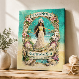 Impressão Em Tela Ilha Ninfa Arte Fantasia Espiritual Tropical Ocean