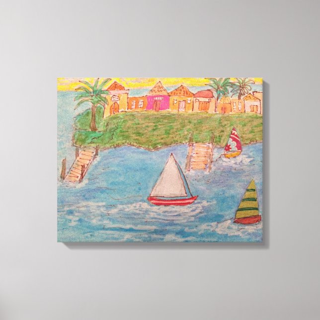 Impressão Em Tela Ilha Sailboat (Frente)