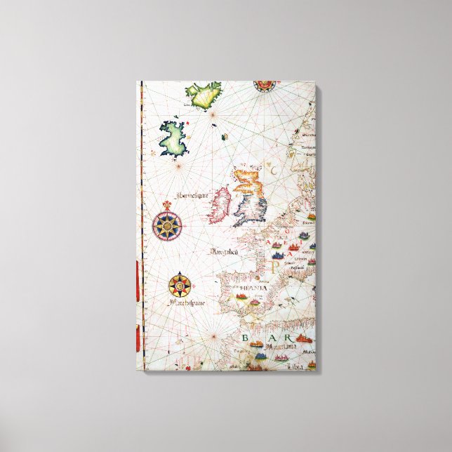 Impressão Em Tela Ilhas Britânicas, Iberia e África do Noroeste (Frente)