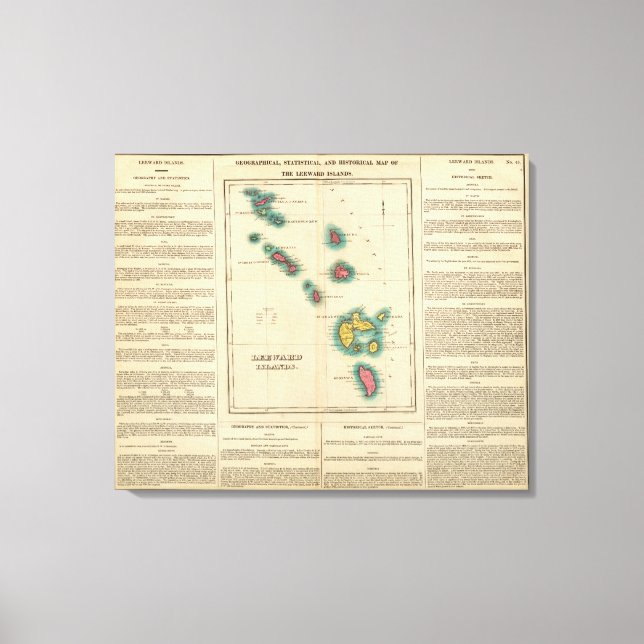 Impressão Em Tela Ilhas Leeward (Frente)