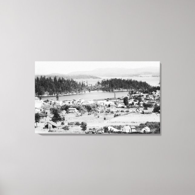 Impressão Em Tela Ilhas San Juan, Visão Aérea de Washington (Frente)