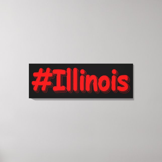 Impressão Em Tela "#Illinois " Design bonito. Comprar Agora (Frente)