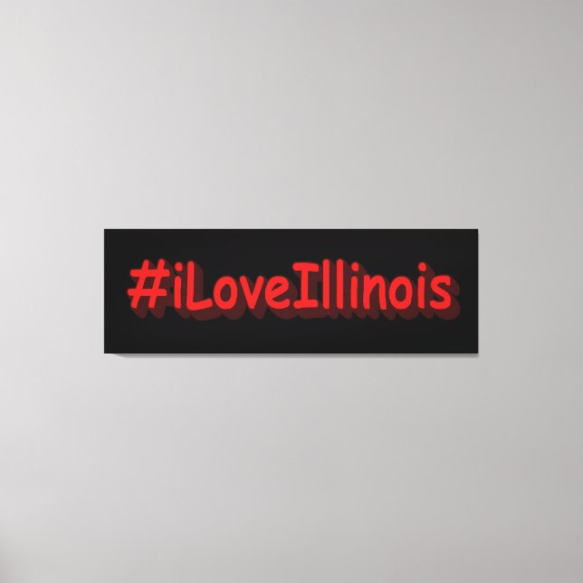 Impressão Em Tela "#iLoveIllinois " Design bonito. Comprar Agora (Frente)