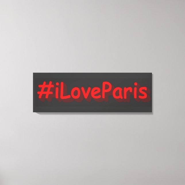 Impressão Em Tela "#iLoveParis" Design bonito. Comprar Agora (Frente)