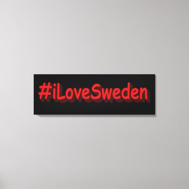 Impressão Em Tela "#iLoveSuécia" Design bonito. Comprar Agora (Frente)