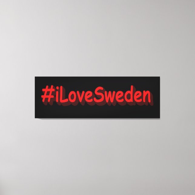 Impressão Em Tela "#iLoveSuécia" Design bonito. Comprar Agora (Frente)