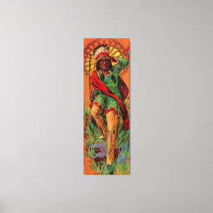 Impressão Em Tela Ilustração 1919 do indiano do nativo americano