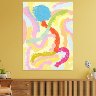 Impressão Em Tela Ilustração Abstrata da Dança Badja de Cabo Verde