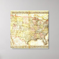 Ilustração Antiga do Mapa dos Estados Unidos