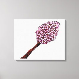 Impressão Em Tela ilustração aquarela floração de cereja rosa