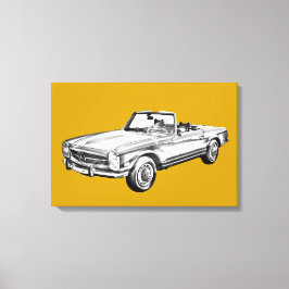 Impressão Em Tela Ilustração conversível Mercedes Benz 280 SL