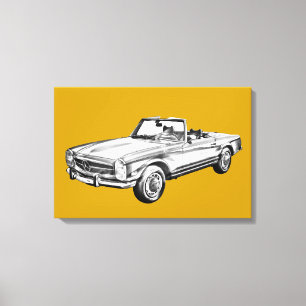 Impressão Em Tela Ilustração conversível Mercedes Benz 280 SL