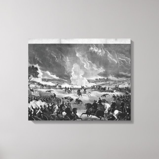 Impressão Em Tela Ilustração da Batalha de Gettysburg (Frente)