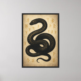 Impressão Em Tela Ilustração da Serpente de ouro