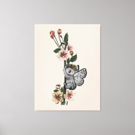 Impressão Em Tela Ilustração De Aquarela De Beary Koala Botânica Cut