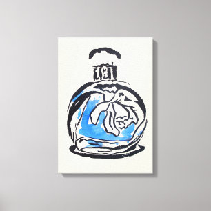 Impressão Em Tela Ilustração de aquarela de moda de garrafa de perfu