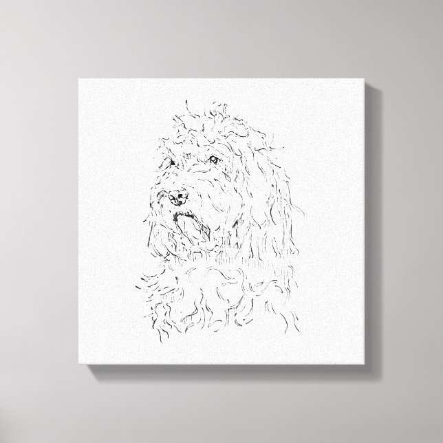 Impressão Em Tela Ilustração de Cachorro, Arte de Parede Cockapoo (Frente)