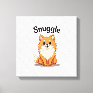 Impressão Em Tela Ilustração de cachorro fofo Pomeranian Snuggle Vin