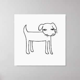 Impressão Em Tela ilustração de cachorro moderna