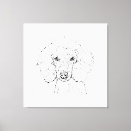 Impressão Em Tela Ilustração de cachorro poodle fofo, desenhada à mã