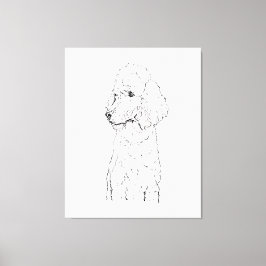 Impressão Em Tela Ilustração de Cão Poodle Padrão - Arte em Tinta