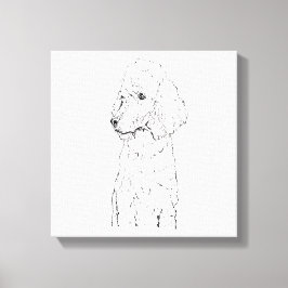 Impressão Em Tela Ilustração de Cão Poodle Padrão - Arte em Tinta