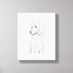 Impressão Em Tela Ilustração de Cão Poodle Padrão - Arte em Tinta