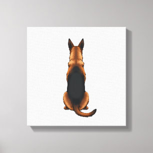 Impressão Em Tela Ilustração de Cão Vista Posterior de Pastor Alemão