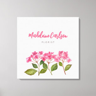Impressão Em Tela Ilustração de Lacecaps de Hydrangea Pink de Aquare