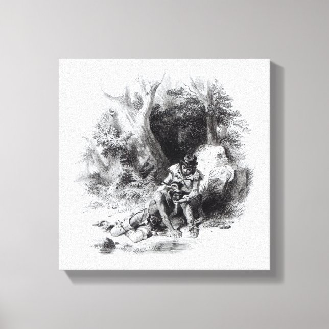 Impressão Em Tela Ilustração de 'O Último dos Moicanos' (Frente)